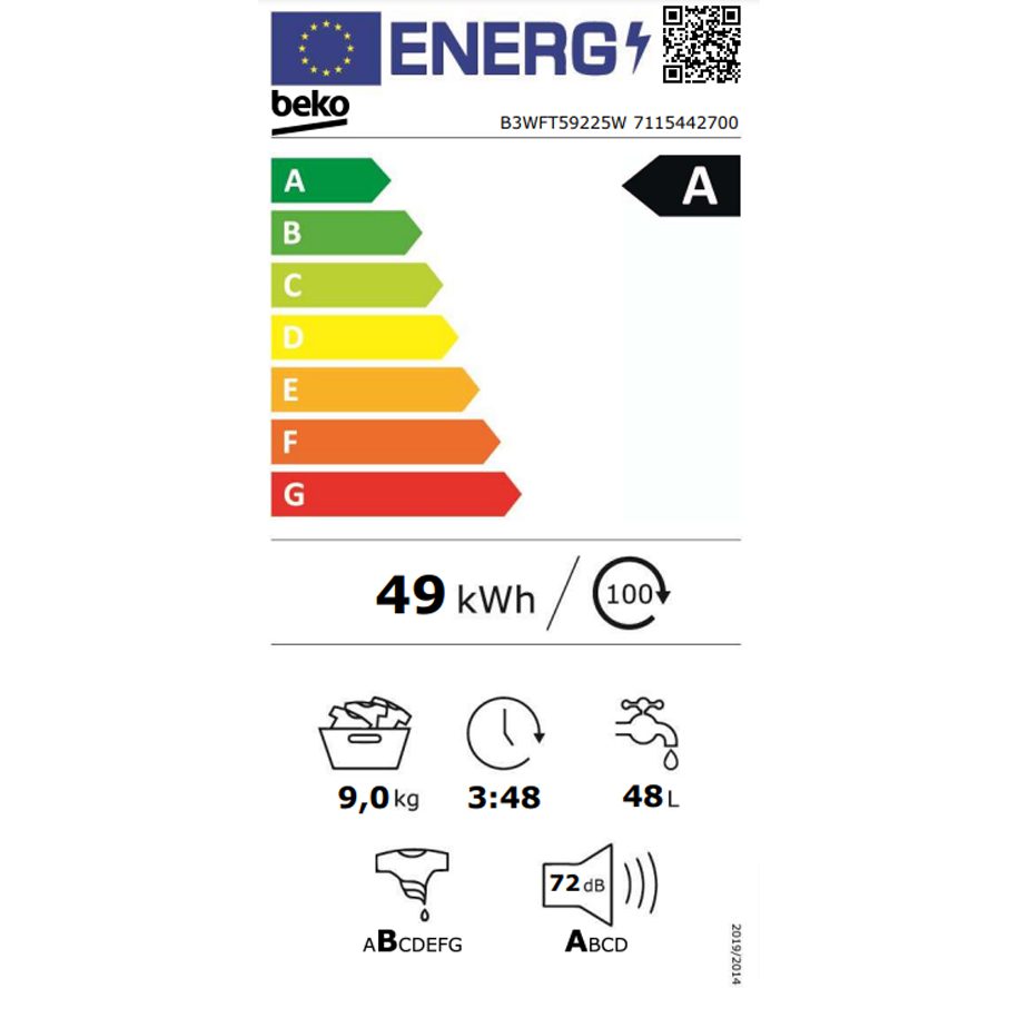 Пералня BEKO B3WFT 59225 W - Image 2