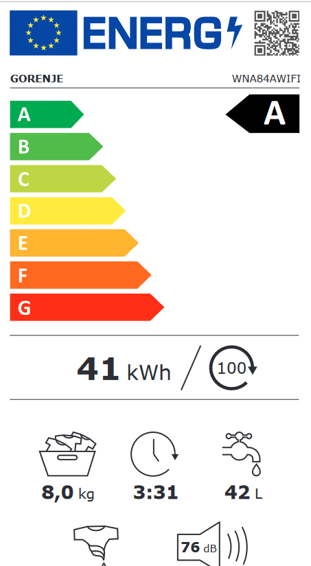 Перална машина Gorenje WNA84AWIFI - Image 2