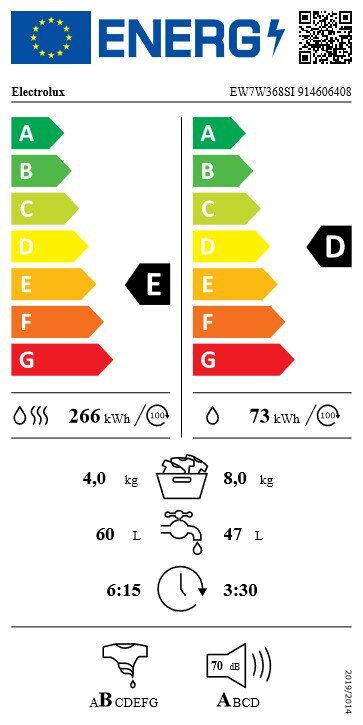 Пералня със сушилня за вграждане Electrolux EW7W368SI - Image 3