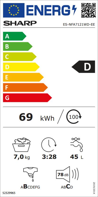 Пералня Sharp ES-NFA7121WD - Image 2