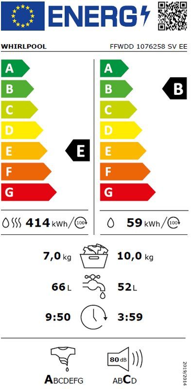 Пералня със сушилня Whirlpool FFWDD 1076258 SV EE - Image 2