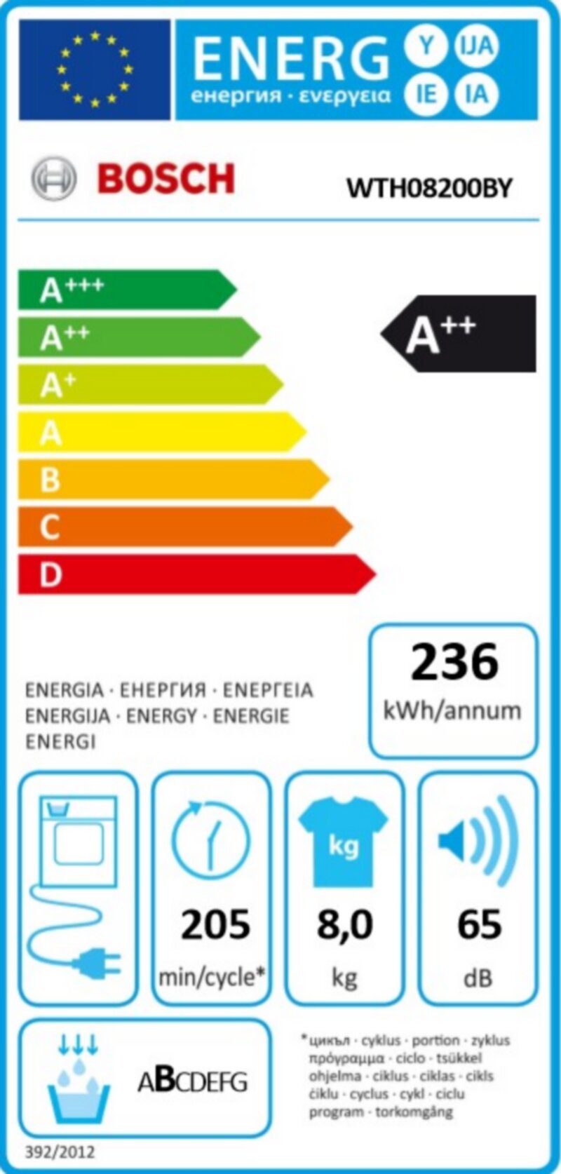 Сушилня Bosch WTH08200BY - Image 3