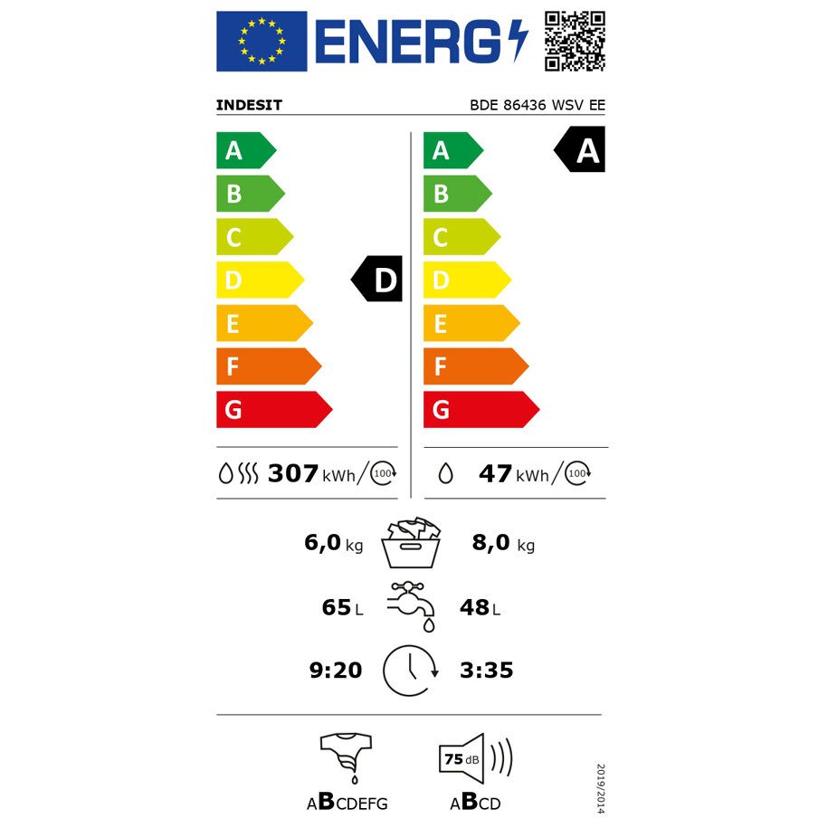 Пералня със сушилня Indesit BDE 86436 WSV EE - Image 2