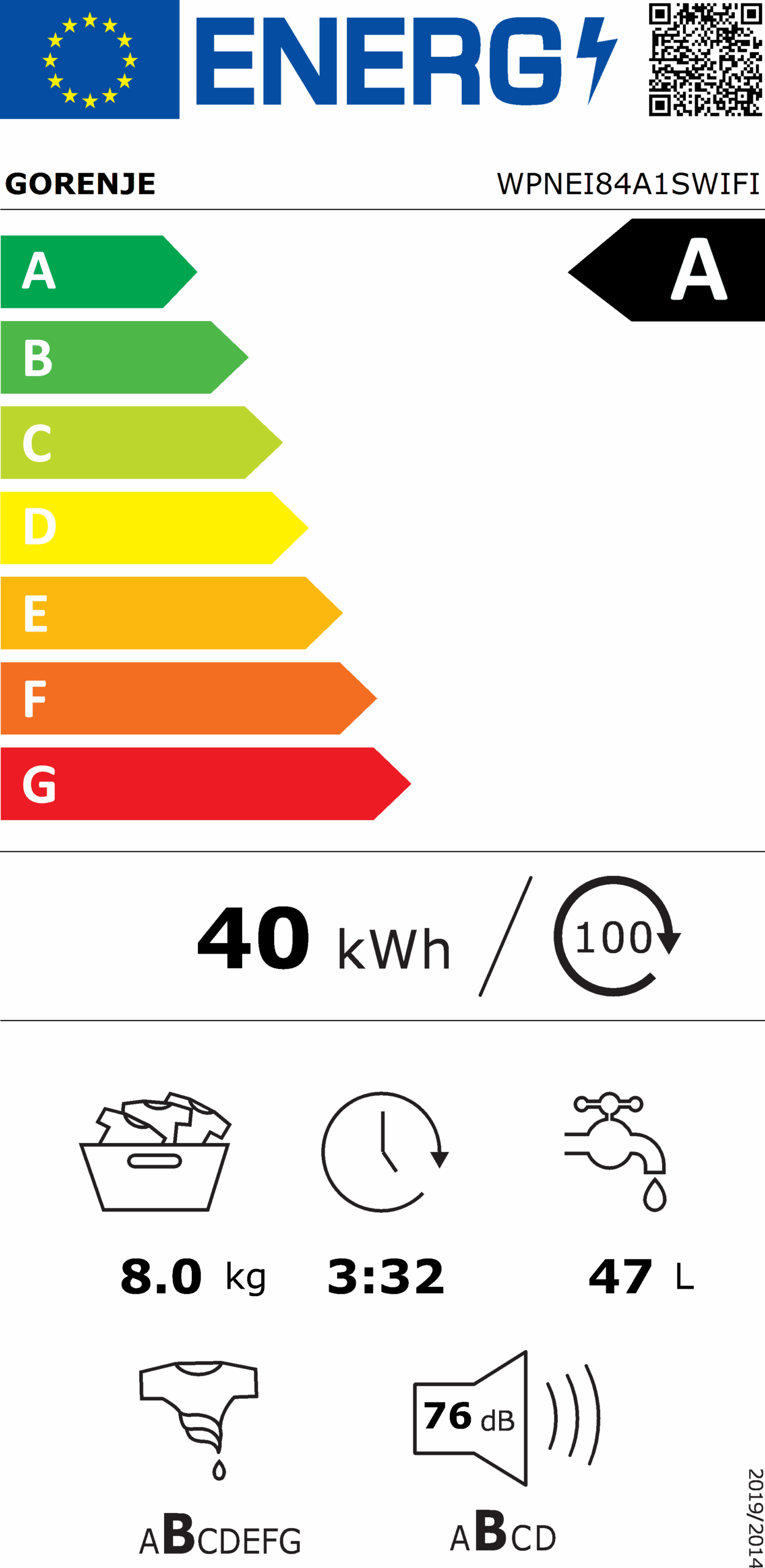 Пералня Gorenje WPNEI84A1SWIFI - Image 3
