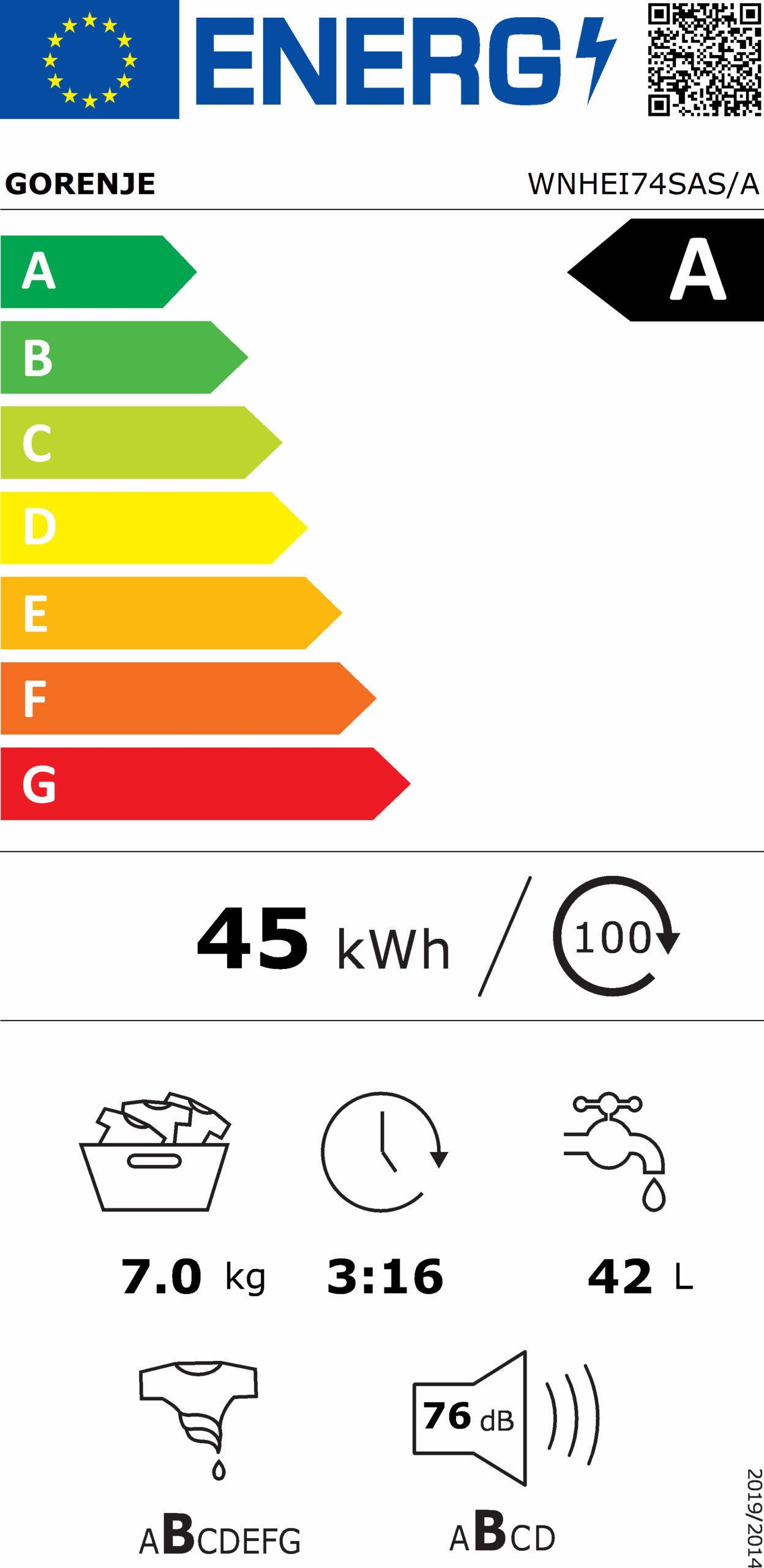 Пералня Gorenje WNHEI74SAS/А - Image 2