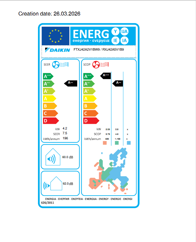Инверторен климатик Daikin Emura FTXJ42AB - Image 2