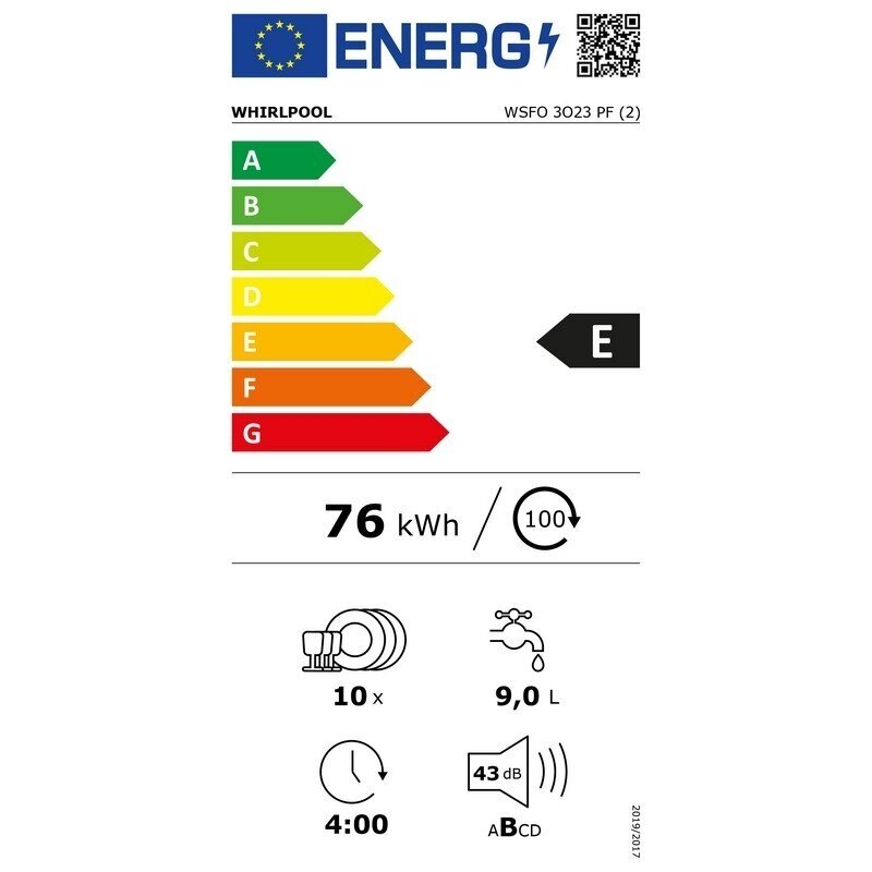 Съдомиялна машина Whirlpool WSFO 3O23 PF X - Image 2