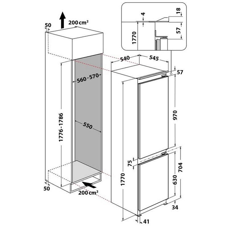 Вграден хладилник с фризер Indesit INC18D021A1 - Image 7
