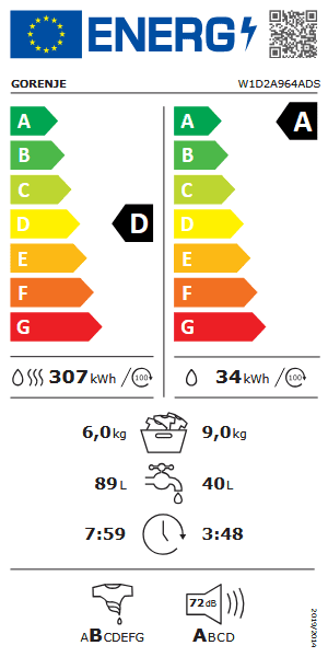 Пералня със Сушилня Gorenje W1D2A964ADS - Image 2