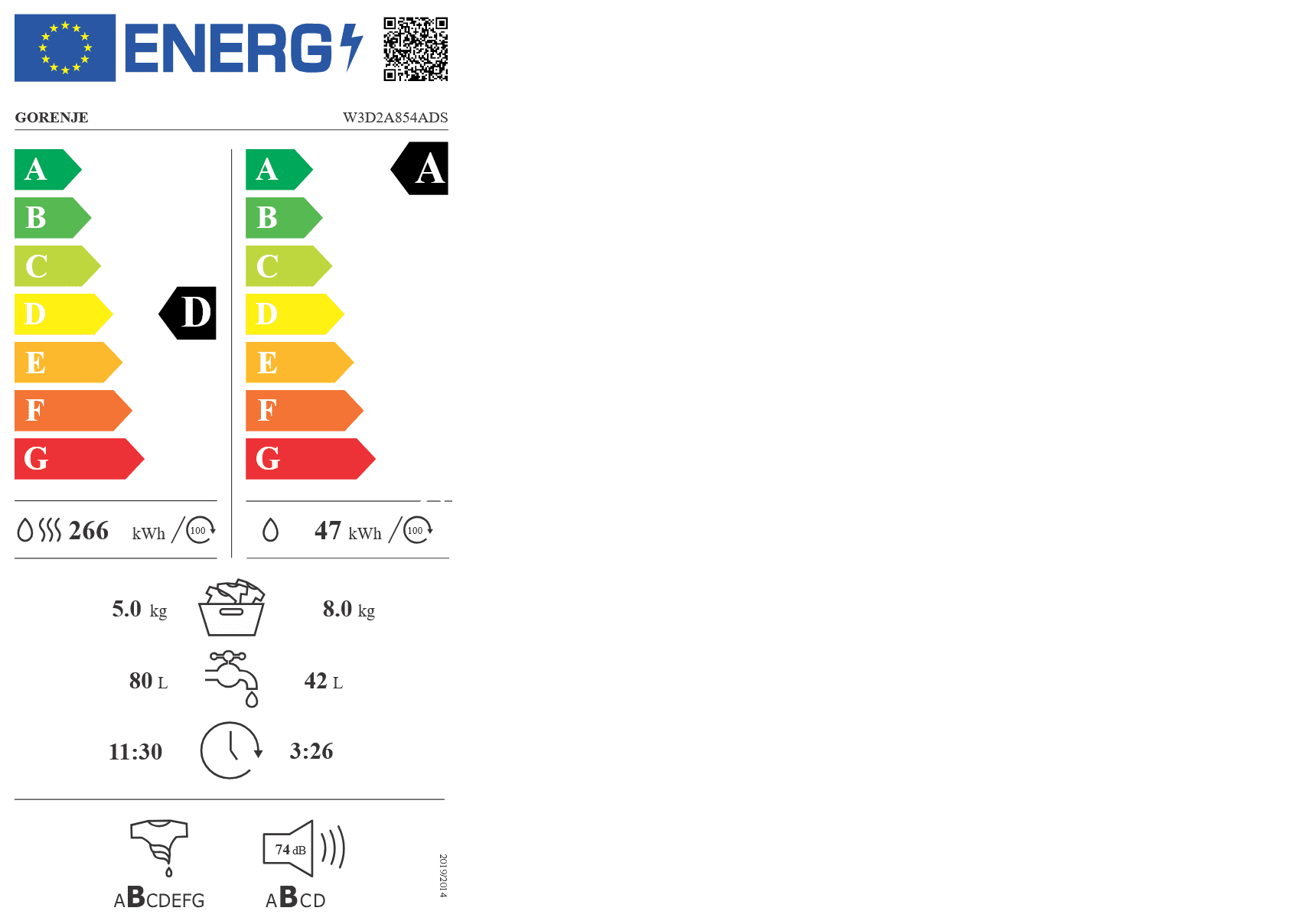 Пералня със Сушилня Gorenje W3D2A854ADS - Image 2