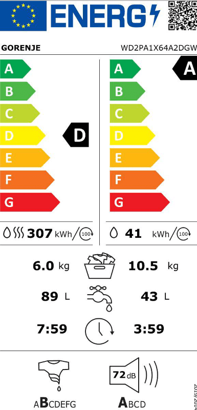 Пералня със Сушилня Gorenje WD2PA1X64A2DGW - Image 2