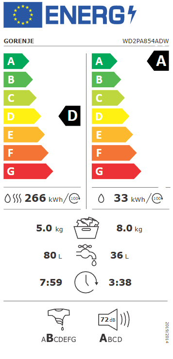 Пералня със Сушилня Gorenje WD2PA854ADW - Image 2